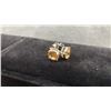Image 3 : New Platinum Plated 2.0 Ct Each Champagne Simulated Diamond (CZ) Stud Earrings, Round Cut