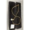 Image 1 : New 18K Gold-Plated 24.0 Mm Simulated Diamond (CZ) Inverted Heart Necklace Chain 18" Ling with
