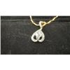 Image 7 : New 18K Gold-Plated 24.0 Mm Simulated Diamond (CZ) Inverted Heart Necklace Chain 18" Ling with