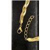 Image 3 : New 14K Gold Plated 9.0mm Triple Twisted Serpentine Necklace, Adjustable 18"-19.5" Long