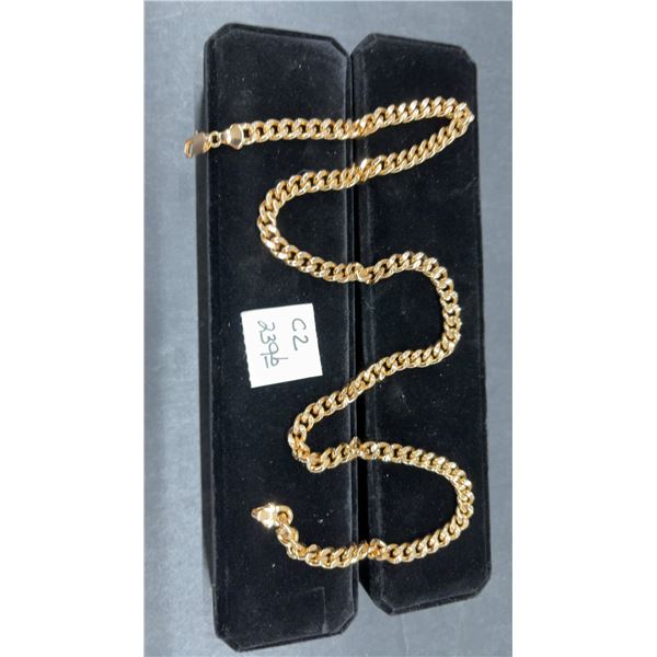 18K Gold Plated 8.0mm Cuban Link Necklace, 24" Long