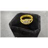 Image 3 : New 14K Gold Plated 1.0ct Princess Cut Simulated Diamond (CZ) Trinity Ring Set - Size 8.5