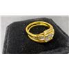 Image 4 : New 14K Gold Plated 1.0ct Princess Cut Simulated Diamond (CZ) Trinity Ring Set - Size 8.5