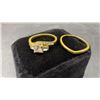 Image 5 : New 14K Gold Plated 1.0ct Princess Cut Simulated Diamond (CZ) Trinity Ring Set - Size 8.5