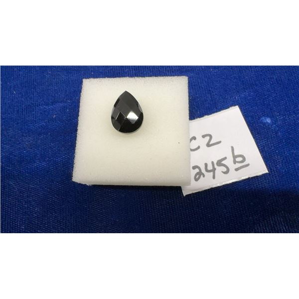 4.9ct Natural Black Onyx, Untreated, Pear Cut, 10.1 x 14.4mm