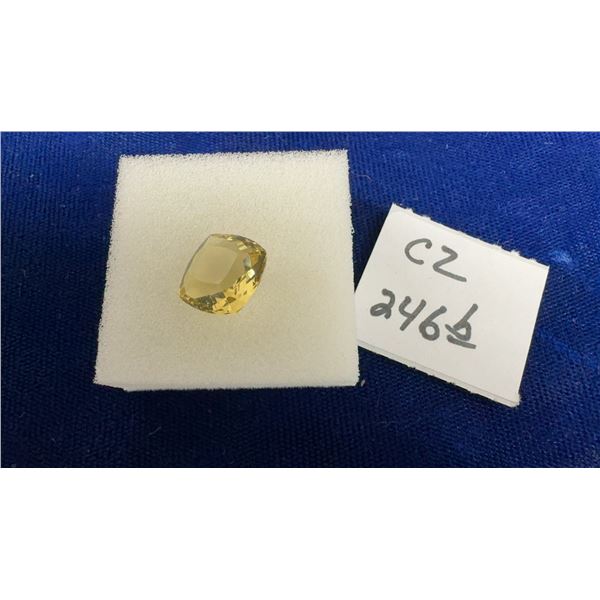 New 5.6ct Natural Lemon Amethyst, Untreated, Cushion Cut, 11.8 x 11.8mm