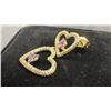 Image 4 : New 14K Gold Plated 1.0tcw Each Heart Cut Pink Simulated Diamond (CZ) Heart Dangle Earrings