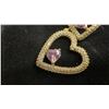 Image 5 : New 14K Gold Plated 1.0tcw Each Heart Cut Pink Simulated Diamond (CZ) Heart Dangle Earrings
