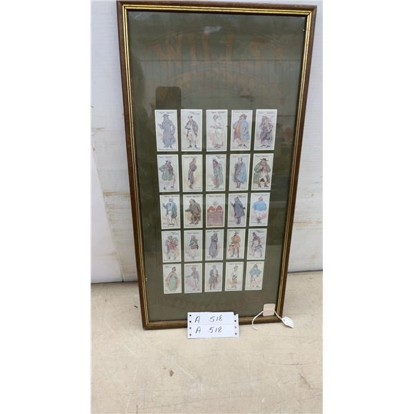 Framed Set of Player's Cigarettes Cards Featuring Charles Dickens Characters, 25 Cards Displayed 23