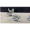 Image 3 : Polished Aluminum Nautical Figurine Collection - Sailboats, Whale, and Ghost Figures (6 Pieces)