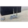 Image 4 : Polished Aluminum Nautical Figurine Collection - Sailboats, Whale, and Ghost Figures (6 Pieces)