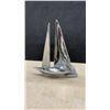 Image 5 : Polished Aluminum Nautical Figurine Collection - Sailboats, Whale, and Ghost Figures (6 Pieces)