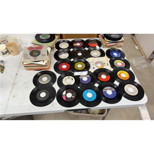 Collection of Vintage 45 RPM Vinyl Records, Various Artists and Labels