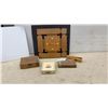 Image 1 : Wooden Wall Clock with Art Deco Design & 16 x 16, 4 Vintage Cigar Boxes (Armada, Dutch Masters