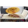 Image 1 : Chinese Paper Parasol with Floral Design and 2 Fabric Umbrellas with Curved Handles,New with Tags