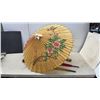 Image 2 : Chinese Paper Parasol with Floral Design and 2 Fabric Umbrellas with Curved Handles,New with Tags
