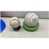 Image 6 : Collection of MLB Mini Batting Helmets (14), Various Teams, 2 Baseballs, Blue Jays Bank & Youth