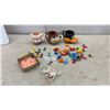 Image 1 : Looney Tunes Character Mugs (Porky Pig, Taz, Daffy Duck) with Vintage Plastic Figurines Lot