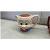 Image 3 : Looney Tunes Character Mugs (Porky Pig, Taz, Daffy Duck) with Vintage Plastic Figurines Lot