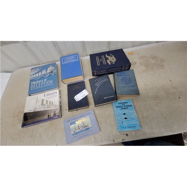 Collection of Vintage Books on Ships, Aviation, Automobiles, and Us Presidents
