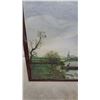 Image 2 : Oil Painting,on Canvass Dutch Landscape with Windmills, Waterfowl, Boat and Figure, Framed