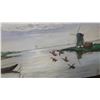 Image 6 : Oil Painting,on Canvass Dutch Landscape with Windmills, Waterfowl, Boat and Figure, Framed