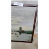 Image 7 : Oil Painting,on Canvass Dutch Landscape with Windmills, Waterfowl, Boat and Figure, Framed