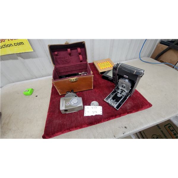 Yashica 8-EIII 8mm Movie Camera with Turret Lens, Leather Case, and Accessories and Polaroid Plus