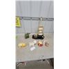 Image 1 : Vintage Ceramic Figurines & Banks Lot: Lion, Violin Shelf Tank, Pig, Cat, Dutch Girl, Cowboy Hea