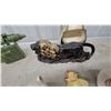 Image 3 : Vintage Ceramic Figurines & Banks Lot: Lion, Violin Shelf Tank, Pig, Cat, Dutch Girl, Cowboy Hea