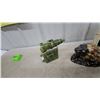 Image 5 : Vintage Ceramic Figurines & Banks Lot: Lion, Violin Shelf Tank, Pig, Cat, Dutch Girl, Cowboy Hea