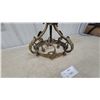 Image 2 : Antique Brass Chandelier Frame with Acanthus Leaf Details, 3-light, Rococo Revival Style