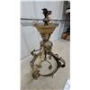 Image 3 : Antique Brass Chandelier Frame with Acanthus Leaf Details, 3-light, Rococo Revival Style