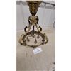 Image 4 : Antique Brass Chandelier Frame with Acanthus Leaf Details, 3-light, Rococo Revival Style