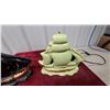 Image 3 : Pair of Ceramic Sailing Ship Tv Lamps with Gold Trim Accents, One Black and One Pale Green Vintage
