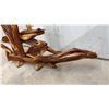Image 3 : Carved Wooden Sculpture Featuring Multiple Fish Figures, Eels on Natural Wood Base with Turned Feet