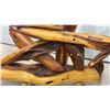 Image 7 : Carved Wooden Sculpture Featuring Multiple Fish Figures, Eels on Natural Wood Base with Turned Feet