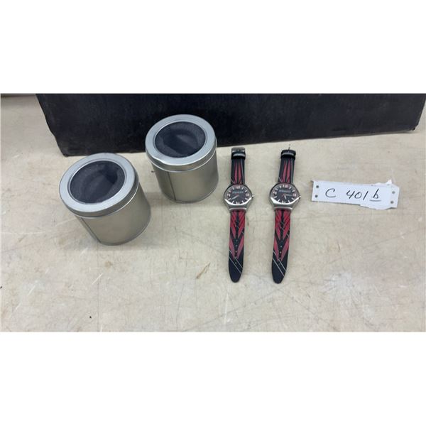 Sea-Doo Watches (2) with Stainless Steel Cases, Japan Movement, Leather Straps & Metal Tin Cases