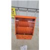Image 2 : Vintage Orange Metal Paint Brush Display Case with Glass Front - for Oil/Acrylic/Watercolor Brushes