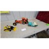 Image 1 : Tonka and Buddy L Metal Toy Construction Vehicles Lot of 3: Yellow Track Loader, Orange Loader