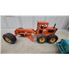 Image 2 : Tonka and Buddy L Metal Toy Construction Vehicles Lot of 3: Yellow Track Loader, Orange Loader