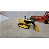 Image 4 : Tonka and Buddy L Metal Toy Construction Vehicles Lot of 3: Yellow Track Loader, Orange Loader