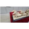 Image 2 : Carved Ivory-Style Stagecoach with Four Horses and Driver on Wooden Base, Decorative Sculpture