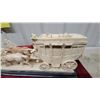 Image 6 : Carved Ivory-Style Stagecoach with Four Horses and Driver on Wooden Base, Decorative Sculpture