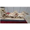 Image 9 : Carved Ivory-Style Stagecoach with Four Horses and Driver on Wooden Base, Decorative Sculpture