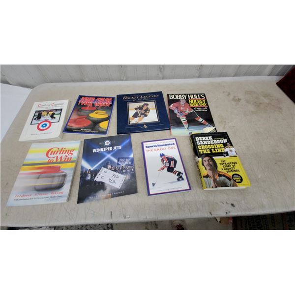 Hockey & Curling Books Collection - Gretzky, Bobby Hull, Derek Sanderson, Winnipeg Jets Yearbook