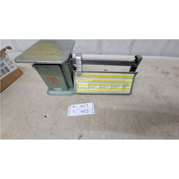 Triner Postal Scale with Weight Chart, Metal Platform, Vintage Counter-Top Model No. Aa4