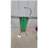Image 1 : Mid-Century Modern Brass Wire Frame Ashtray Stand with Green Fiberglass Insert and Ceramic Ashtray