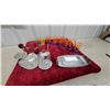 Image 1 : Vintage Mexican Themed Drinking Glasses with Chrome Serving Tray