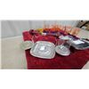 Image 4 : Vintage Mexican Themed Drinking Glasses with Chrome Serving Tray